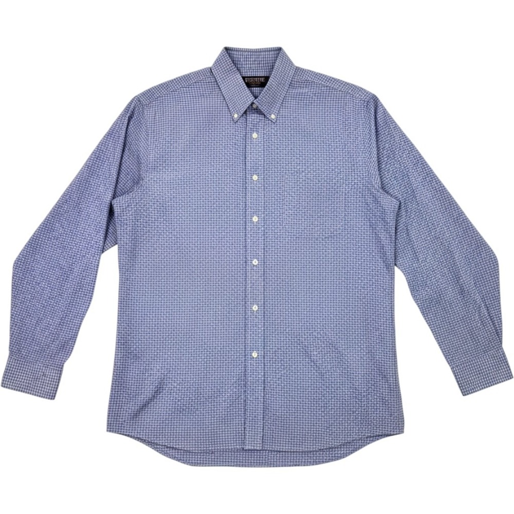 Jos. A. Bank Executive Collection Pima Cotton Shirt Blue Check 17.5 x 36
